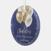 Goldballons für den Navy-Glitzer Ornament Aus Glas (Vorderseite links)
