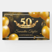 Goldballons Glitzer Glitzern extravagant Banner (Horizontal)