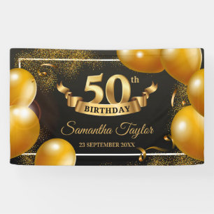 Goldballons Glitzer Glitzern extravagant Banner