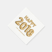 Goldballons glücklich 2018 Personalisiert Serviette (Ecke)