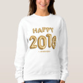 Goldballons glücklich 2018 Personalisiert Sweatshirt (Vorderseite)