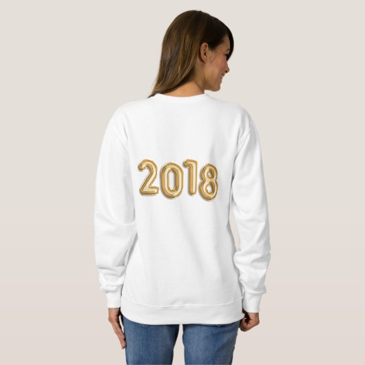 Goldballons glücklich 2018 Personalisiert Sweatshirt (Schwarz voll)