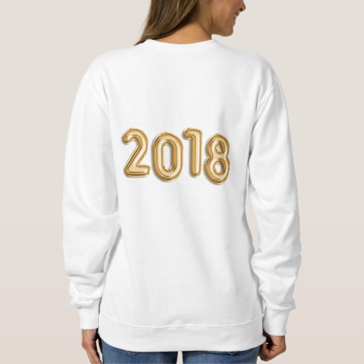 Goldballons glücklich 2018 Personalisiert Sweatshirt (Rückseite)