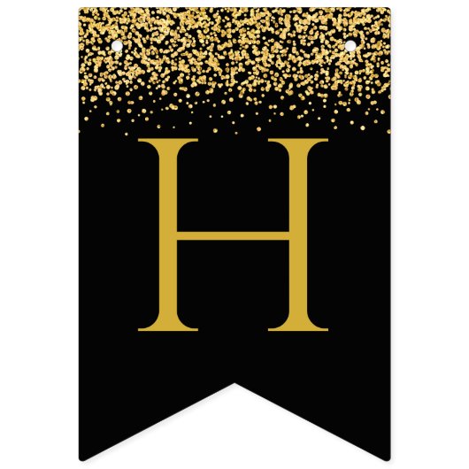 Goldballons, Konfetti-Glückliche Neujahrsbriefe Wimpelkette (Zweite Fahne)