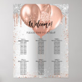 Goldballons mit Silberne Rose Poster (Vorne)