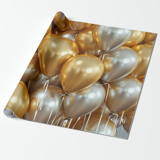 Goldballons, Umhüllungspapier Geschenkpapier (Ungerollt)