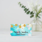 Goldballons und Confetti | Bokeh Backround Visitenkarte (Stehend Vorderseite)