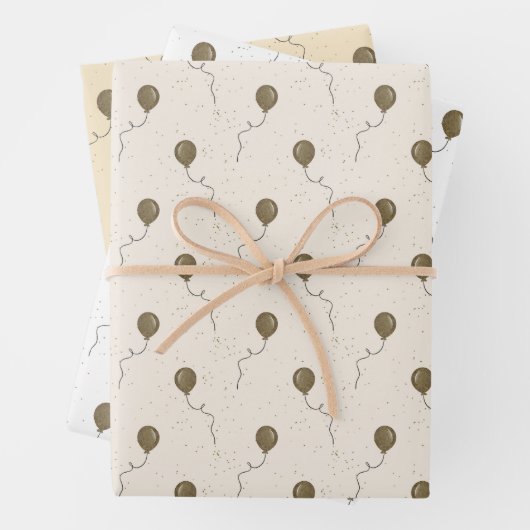 Goldballons und Funkelnd Sky Wedding Geschenkpapier Set (Beispiel)