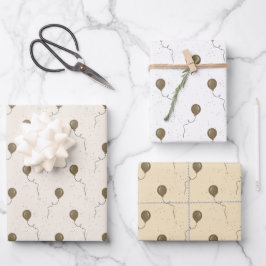 Goldballons und Funkelnd Sky Wedding Geschenkpapier Set