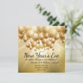 Goldballons und Glitzer Silvester-Party Einladung (Stehend Vorderseite)