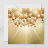 Goldballons und Glitzer Silvester-Party Einladung (Rückseite)