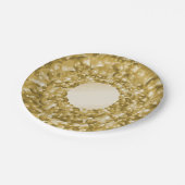 Goldballons und Sterne Pappteller (Schrägansicht)