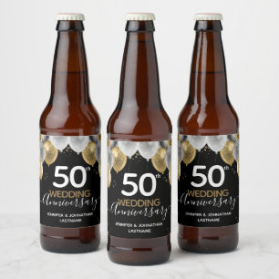 Goldballons zum 50. Jubiläum Bierflaschenetikett
