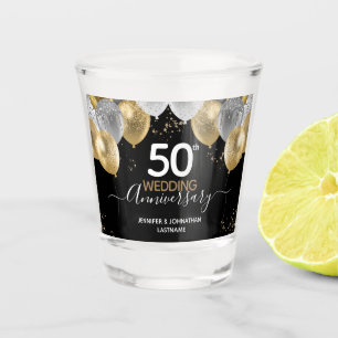 Goldballons zum 50. Jubiläum Schnapsglas