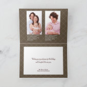 Goldband-Braunband-Foto Feiertagskarte (Innenseite)