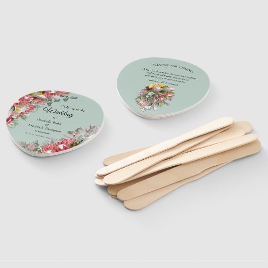 Goldband & Fuchsia Protea Bouquets Fächer (Non-assembled)