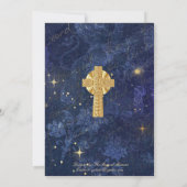 Goldband mit goldenem Keltenkreuz Einladung (Rückseite)