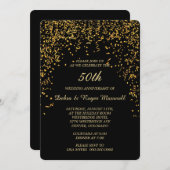 Goldbandconfetti-Jahrestags-Party Einladung (Vorne/Hinten)