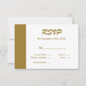 Goldbar Minimalist Modern RSVP Karte (Vorderseite)