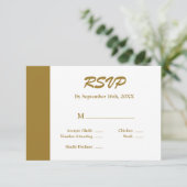 Goldbar Minimalist Modern RSVP Karte (Stehend Vorderseite)