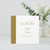 Goldbar Minimalist Modern Save The Date (Stehend Vorderseite)