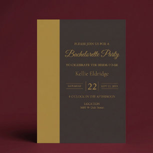 Goldbar-Minimalist-Moderne-Junggesellinnenabschied Einladung