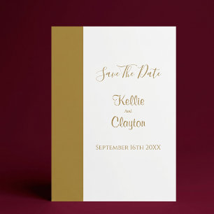 Goldbar Minimalistische Moderne Save The Date Einladung