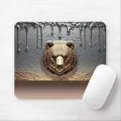 Goldbär-Relief mit Metall-Tropfeffekt 🐻 Mousepad (Mit Mouse)