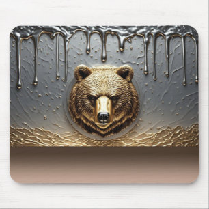 Goldbär-Relief mit Metall-Tropfeffekt 🐻 Mousepad