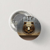 Goldbär-Relief mit metallischem Tröpfcheneffekt 🐻 Button (Vorne & Hinten)