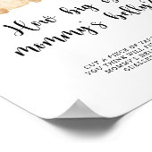 Goldbär, wie groß das Bauchspiel der Mama ist Poster (Ecke)