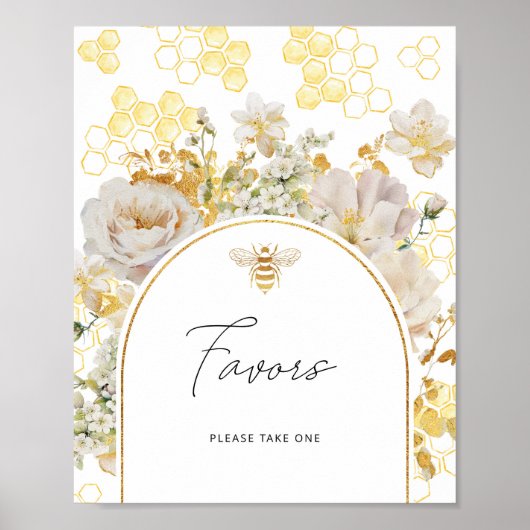 Goldbarbe auf Floralwiese Poster (Vorne)