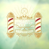 Goldbarberpolen für alte Schulklassen anpassen Fensteraufkleber (Blatt 3)