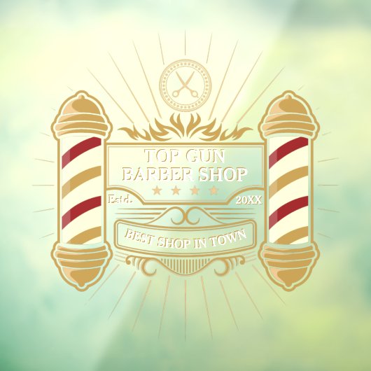 Goldbarberpolen für alte Schulklassen anpassen Fensteraufkleber (Blatt 3)