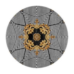 Goldbarock: Elegante Kettenornamente Schneidebrett