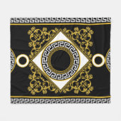 Goldbarock: Griechischer schwarzer Rand Fleecedecke (Vorderseite (Horizontal))