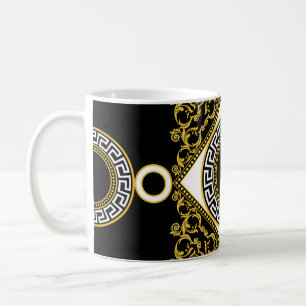 Goldbarock: Griechischer schwarzer Rand Kaffeetasse