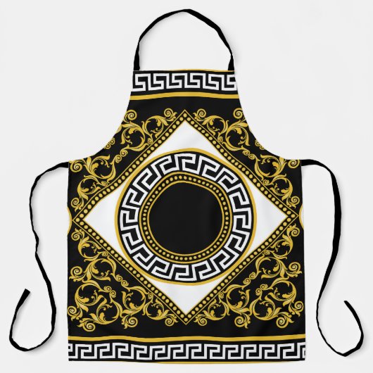 Goldbarock: Griechischer schwarzer Rand Schürze (Vorderseite)