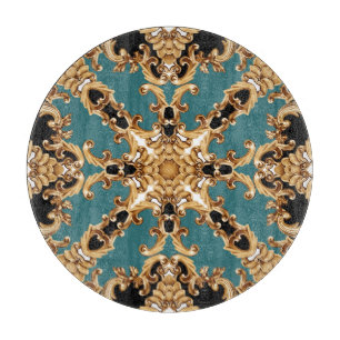 Goldbarock, luxuriöses Ornament-Design. Schneidebrett