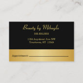 Goldbarren auf der Minimalistischen Schwarzen Schö Visitenkarte (Rückseite)