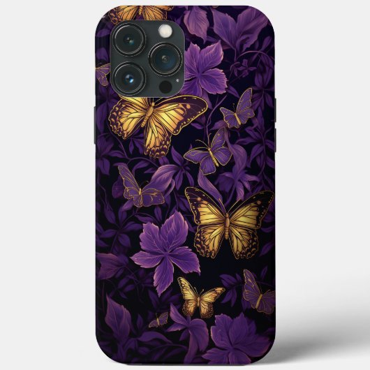 Goldbarren auf violetten Blumen Case-Mate iPhone Hülle (Rückseite)
