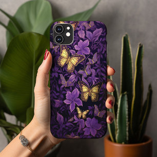 Goldbarren auf violetten Blumen Case-Mate iPhone Hülle