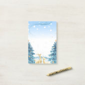 Goldbarren, Blaue Pinienbäume Post-it Klebezettel (Auf Schreibtisch)