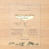 Goldbarren, Glas, Lila Brautparty Acryleinladungen (Vorderseite)