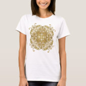 Goldbarren-Glitzer-Mandala-Blume T-Shirt (Vorderseite)