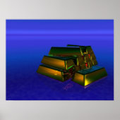 Goldbarren im Lila Hintergrund Poster (Vorne)