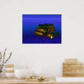 Goldbarren im Lila Hintergrund Poster (Küche)