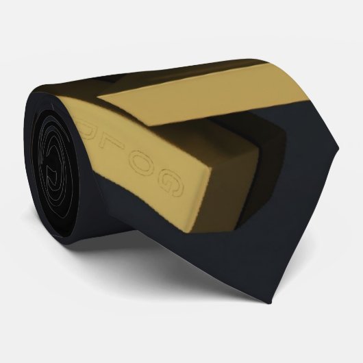 Goldbarren in der Masse auf einem schwarzen Krawatte (Gerollt)