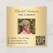 Goldbarren-QR-Foto Quadratische Visitenkarte (Rückseite)