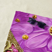 Goldbarren Rosa Blume Personalisierter Name Strandtuch (Beispiel)